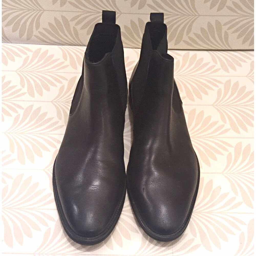 Kenneth Cole Black Leather Chelsea Ankle Boots Round Toe Pull-On Men's US 10.5 M